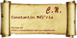 Constantin Mária névjegykártya